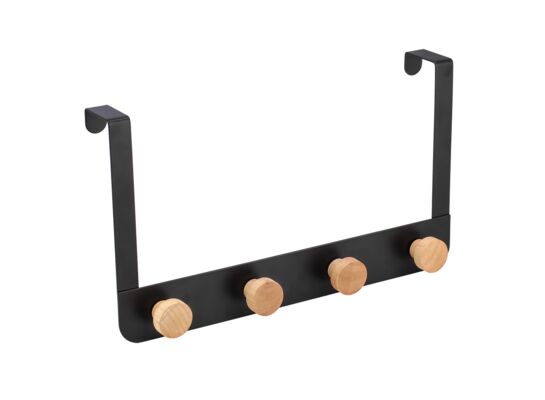 Wieszak na drzwi poczwórny 35 x 2,5 x 20 cm czarny ALTOM