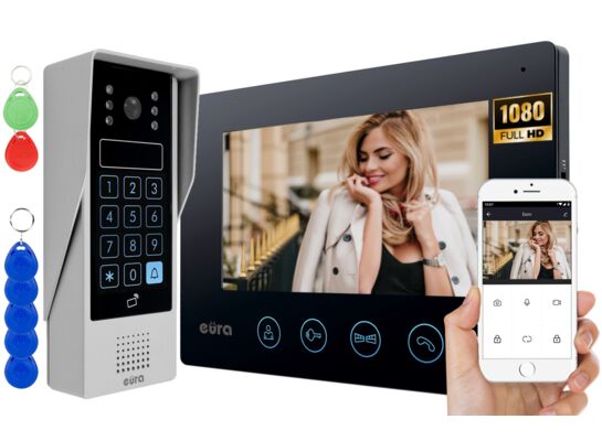 Wideodomofon EURA VDP-90A3 delta + czarny 7'' wifi tuya