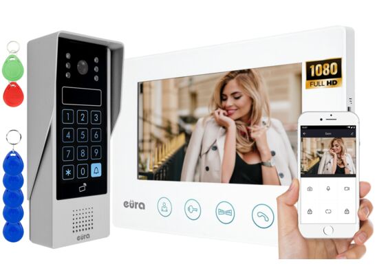 Wideodomofon EURA VDP-90A3 delta + biały 7" Wi-Fi Tuya