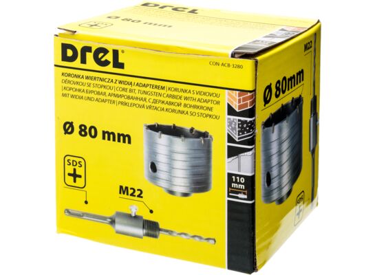 Koronka wiertnicza z widią i adapterem 80 mm Condor