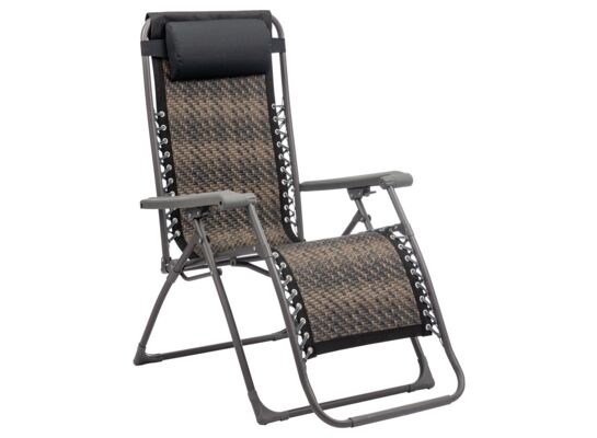 Leżak ogrodowy Delux rattanowy szary mix MIRPOL