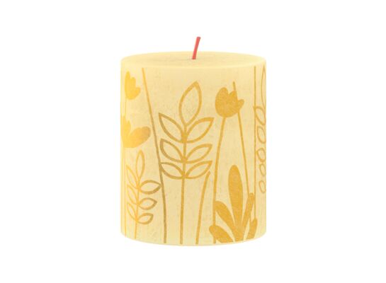 Świeca pieńkowa 8 x 6,8 cm rustic maślany BOLSIUS