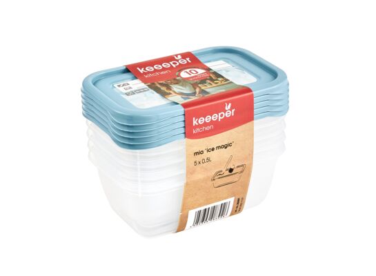 Zestaw pojemników Magic Ice 5 x 0,5 l keeeper