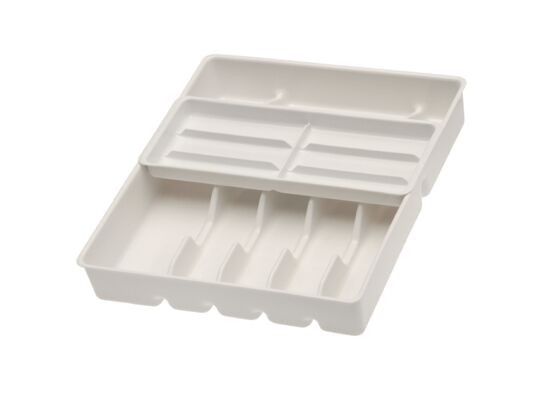 Pojemnik na sztućce Filippa z przesuwaną wkładką 13-częściowy biały Keeeper