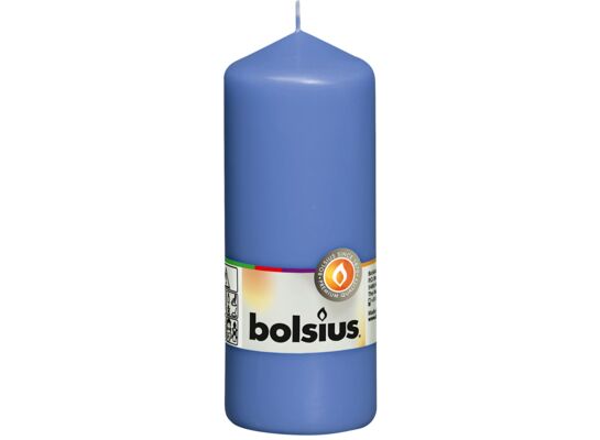 Świeca pieńkowa 15 x 5,8 cm chabrowy niebieski BOLSIUS