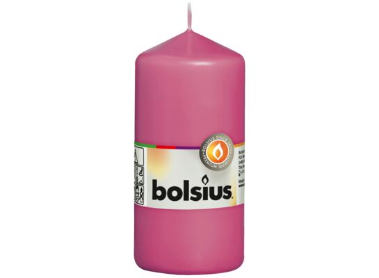 Świeca pieńkowa 12 x 5,8 cm fuksja BOLSIUS