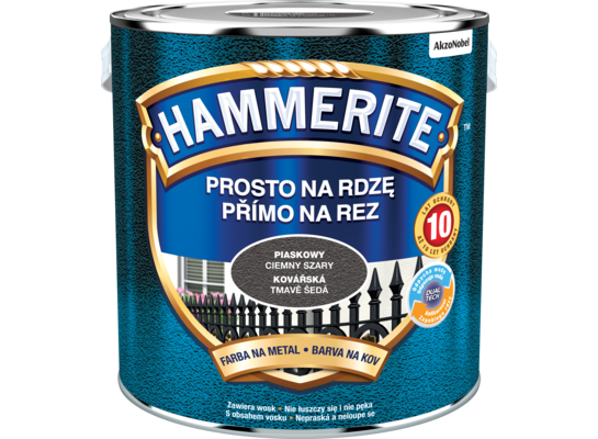 Farba antykorozyjna Prosto na rdzę Piaskowy Ciemny Szary 2,5 l Hammerite