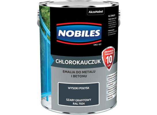 Emalia chlorokauczukowa szary grafitowy 5 l