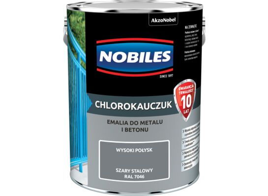 Emalia chlorokauczukowa szary stalowy 5 l