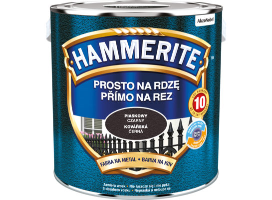 Farba antykorozyjna Prosto na rdzę Piaskowy Czarny 2,5 l Hammerite