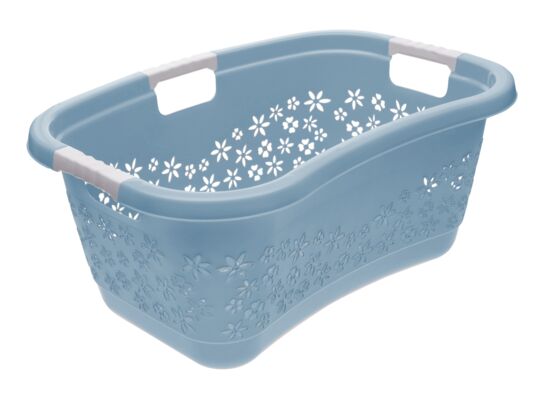 Kosz na pranie Lasse z miękkimi uchwytami 50 l niebieski keeeper