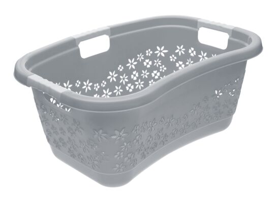 Kosz na pranie Lasse z miękkimi uchwytami 50 l szary keeeper