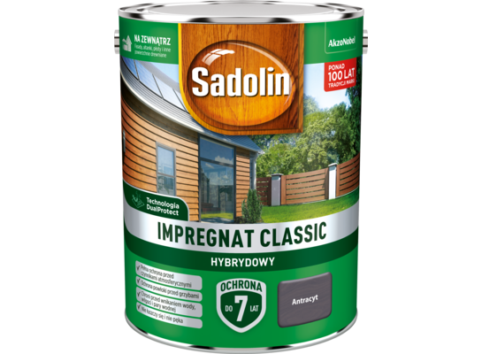 Impregnat CLASSIC HYBRYDOWY Antracyt 4,5 l Sadolin