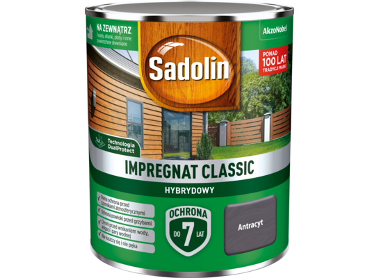 Impregnat CLASSIC HYBRYDOWY Antracyt 0,75 l Sadolin
