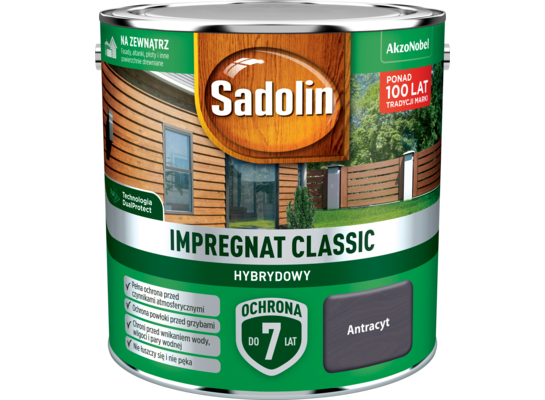 Impregnat CLASSIC HYBRYDOWY Antracyt 2,5 l Sadolin