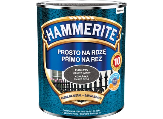 Farba antykorozyjna Prosto na rdzę Piaskowy Ciemny Szary 0,7 l Hammerite