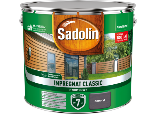 Impregnat CLASSIC HYBRYDOWY Antracyt 9 l Sadolin