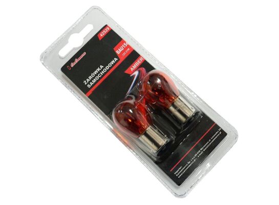 Żarówka 12 V 21 W BAU15S pomarańczowa 2 sztuki BLISTER