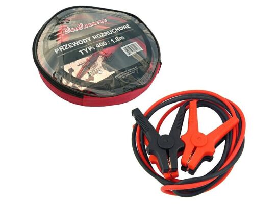 Przewody rozruchowe 400 / 1,8 m w praktycznej torbie zamykanej na suwak