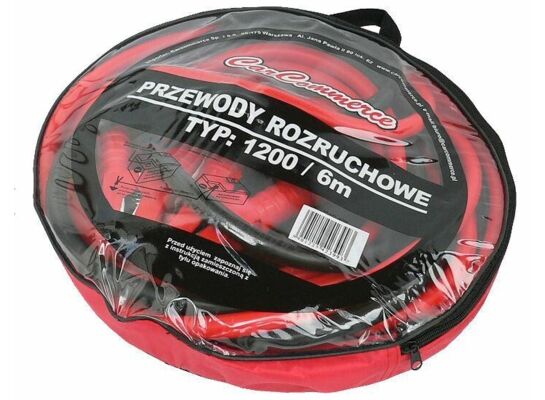Przewody rozruchowe 1200 / 6.0 m w praktycznej torbie zamykanej na suwak