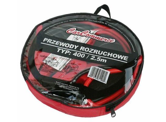 Przewody rozruchowe 400 / 2.5 m w praktycznej torbie zamykanej na suwakK