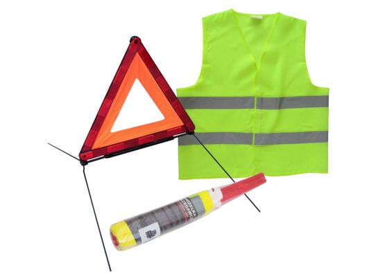 Awaryjny zestaw bezpieczeństwa trójkąt i kamizelka