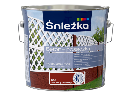 Farba Beton-Posadzka czerwony tlenkowy 3 l ŚNIEŻKA