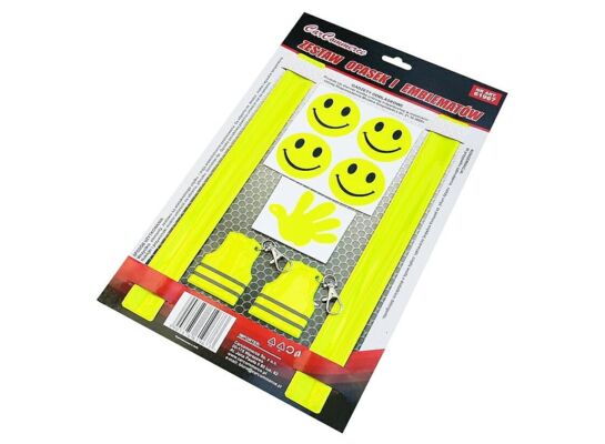 Odblaskowy zestaw opasek i emblematów 22 x 36 x 0,5 cm