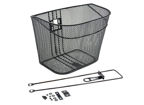 Koszyk rowerowy metalowy na przód czarny