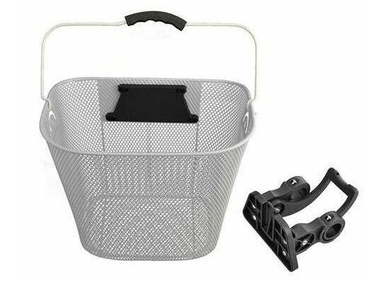 Koszyk metalowy przód biały klips