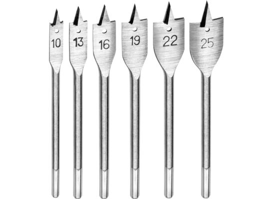 Wiertło do drewna łopatkowe 10 - 25 mm, zestaw: 6 sztuk Condor