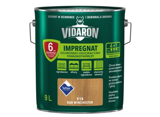 Impregnat Powłokotwórczy Ochronno-Dekoracyjny Dąb Winchester V18 9 l VIDARON