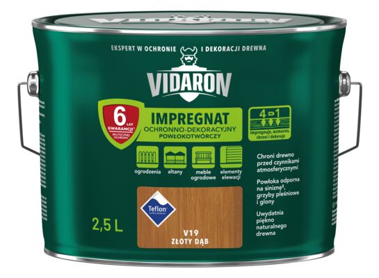 Impregnat Powłokotwórczy Ochronno-Dekoracyjny Złoty Dąb V19 2,5 l VIDARON