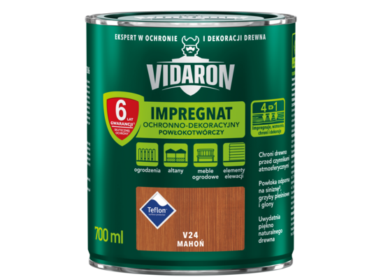 Impregnat Powłokotwórczy Ochronno-Dekoracyjny Mahoń V24 0,7 l VIDARON