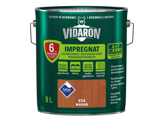 Impregnat Powłokotwórczy Ochronno-Dekoracyjny Mahoń V24 9 l VIDARON
