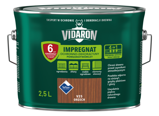 Impregnat Powłokotwórczy Ochronno-Dekoracyjny Orzech V25 2,5 l VIDARON