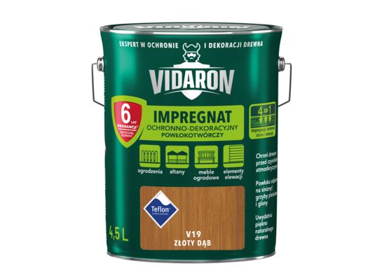 Impregnat Powłokotwórczy Ochronno-Dekoracyjny Złoty Dąb V19 4,5 l VIDARON