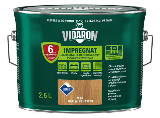 Impregnat Powłokotwórczy Ochronno-Dekoracyjny Dąb Winchester V18 2,5 l VIDARON