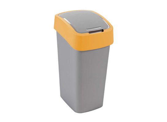 Kosz na śmieci 45 l srebrny / pomarańczowy