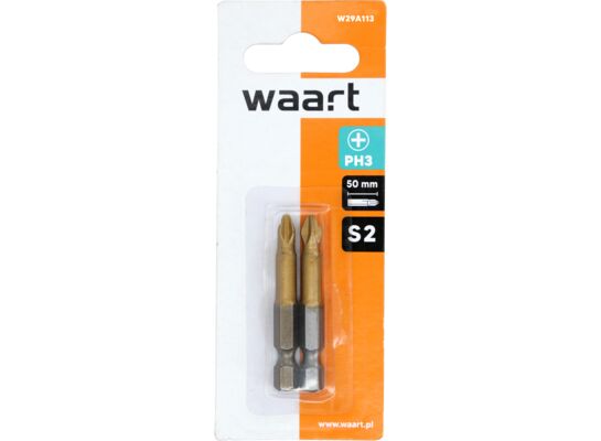 Końcówka krzyżowa PH3 x 50 mm, zestaw: 2 sztuki Waart