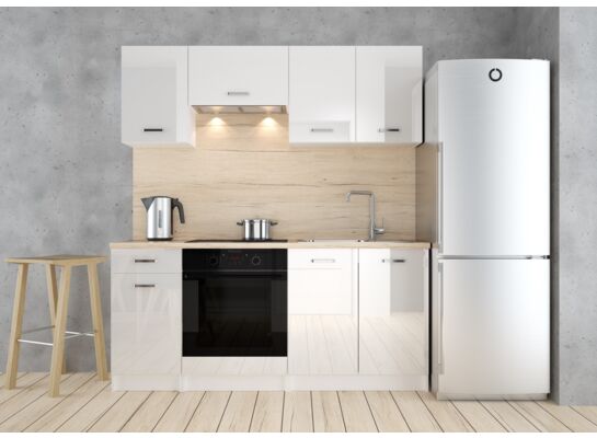 Zestaw mebli kuchennych First 5-elementowy biały połysk