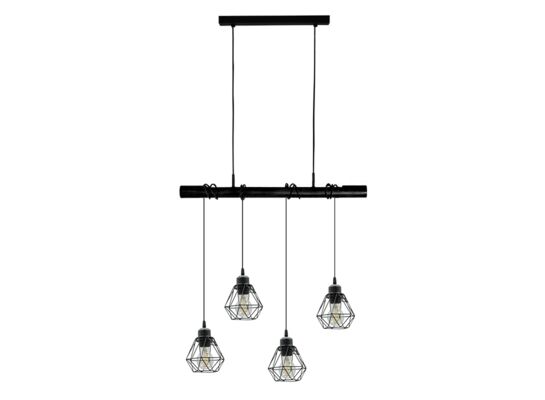 Lampa wisząca 4-punktowa E27 czarna