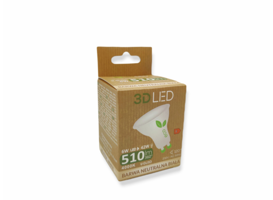 Żarówka 3D LED GU10 6 W barwa neutralna