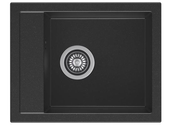 Zlewozmywak Cali 48 x 39 cm z syfonem czarny
