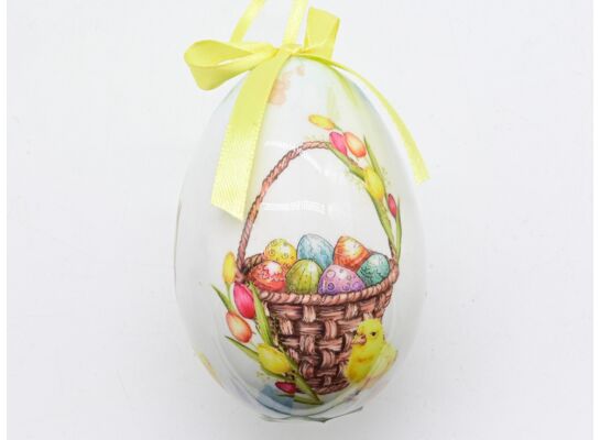 Jajko zawieszka styropianowa 10 cm koszyczek