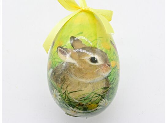 Jajko zawieszka styropianowa 10 cm zajączek