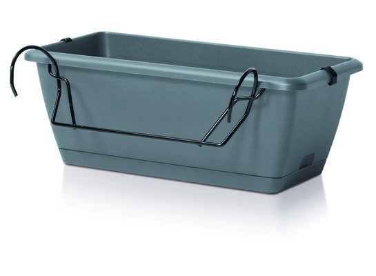 Skrzynka balkonowa z uchwytami 40 cm RESPANA EASY CARE szary kamienny