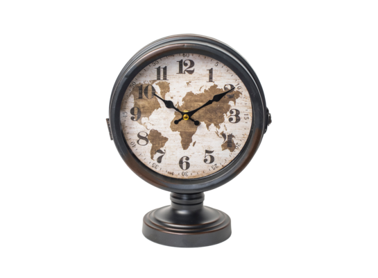 Zegar stojący metalowy czarny 27 x 22 cm