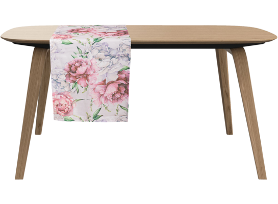 Bieżnik w kwiaty 40 x 175 cm biało-różowy