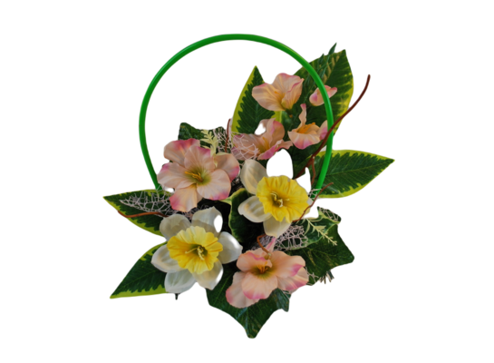 Kompozycja nagrobna w koszyku mix kolorów